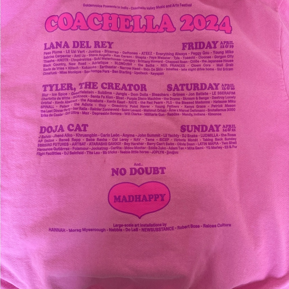 Madhappy Vibrant Pink Hoodie Coachella zip up. - Picture 7 of 9